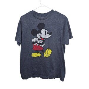 Disney Mickey Mouse Graphic T-Shirt Mens Size Large Blue Gray